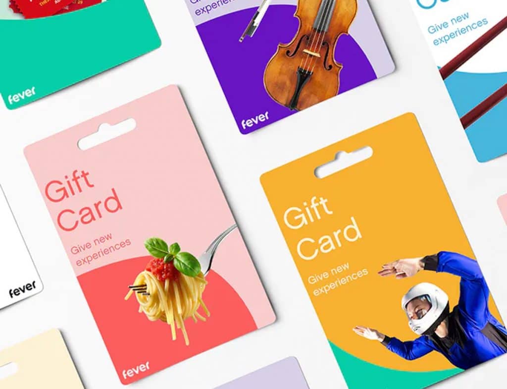 gift cards on white background