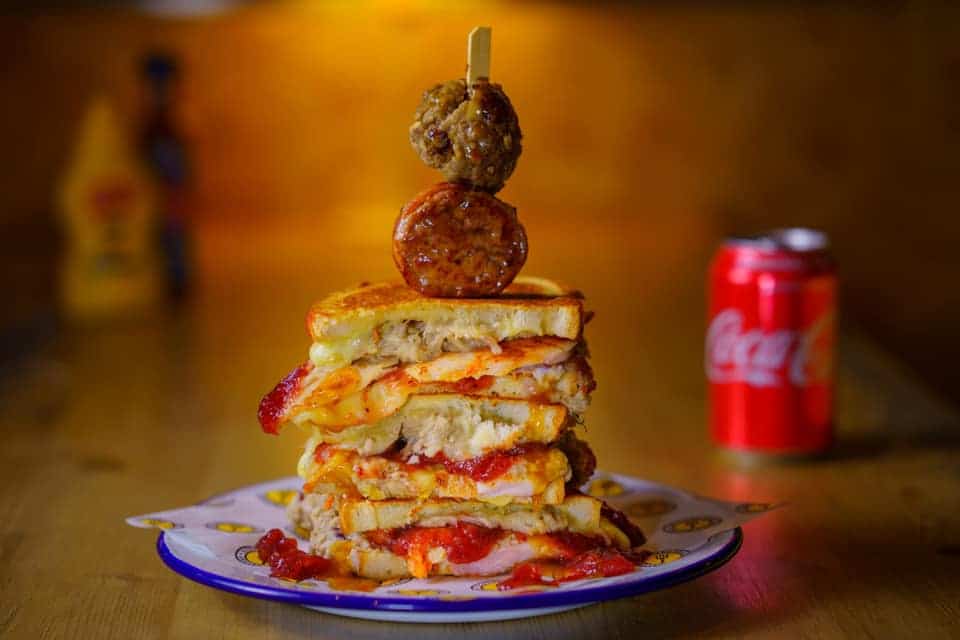 northern-soul-crimbo-dinner-grilled-cheese-sandwich-with-sausage-and-stuffing-ball-on-top