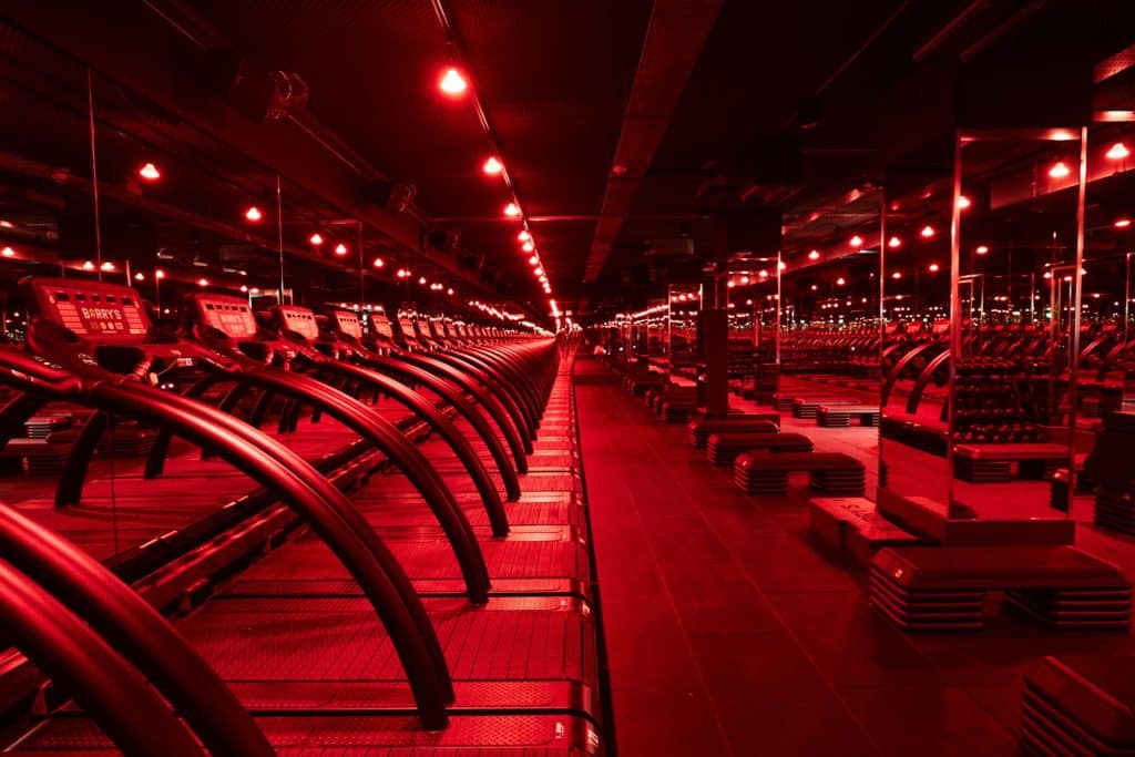 barry's-manchester-red-room-with-row-of-treadmills-hosts-fitness-classes