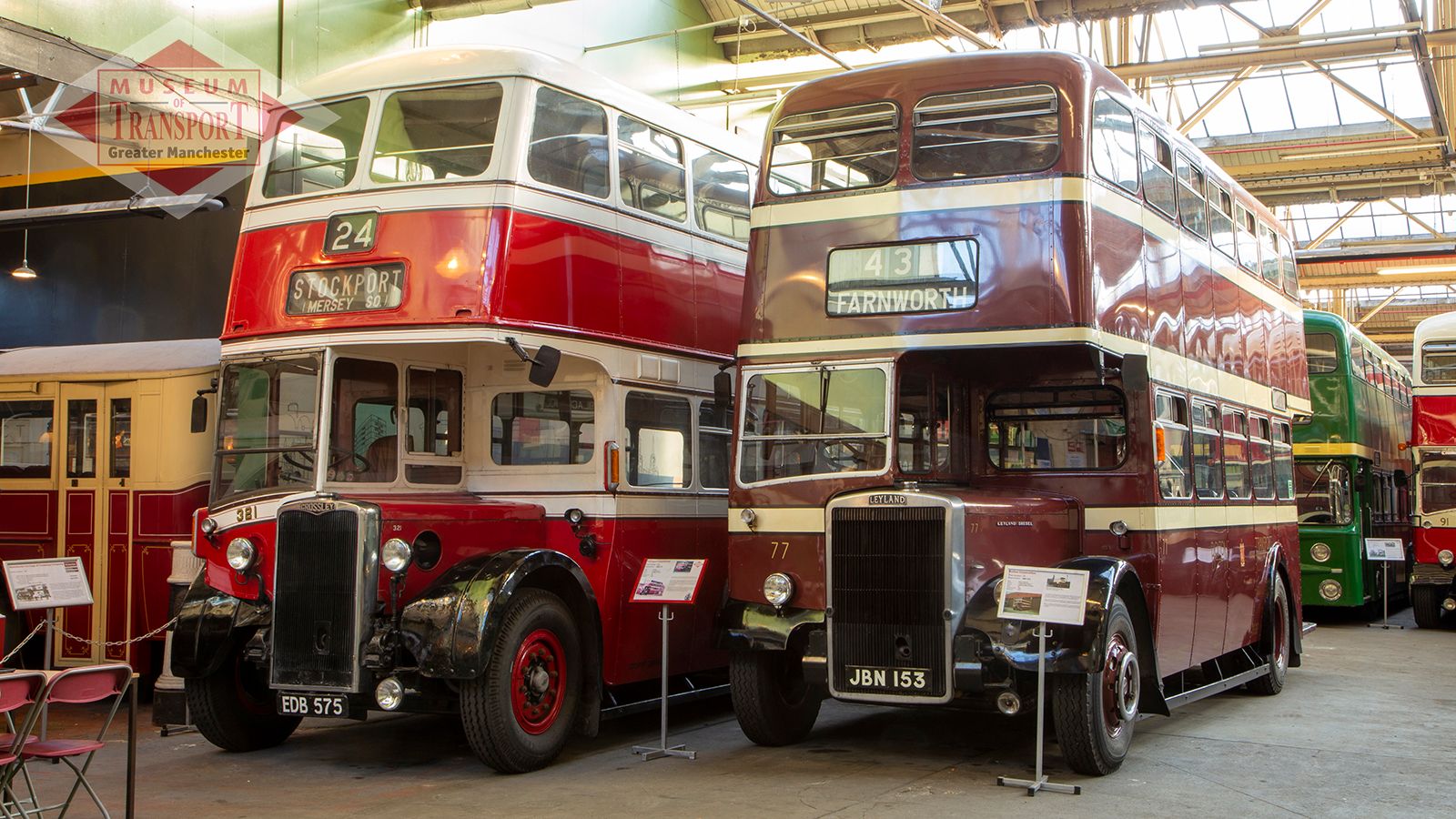 Retro buses at the Museum of Transport Manchester