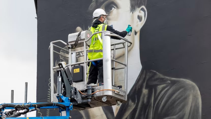 An Ian Curtis Mural By Street Art Legend Akse Has Been Unveiled In Macclesfield