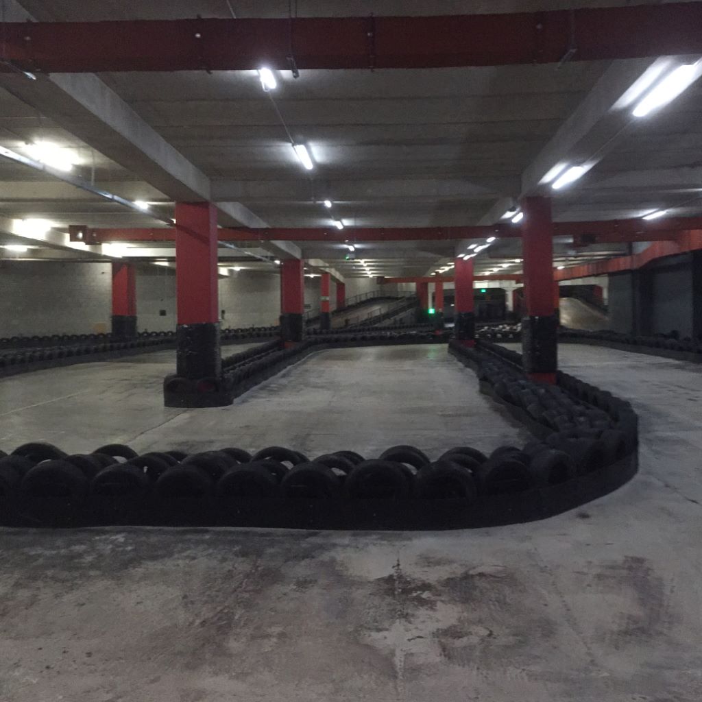An industrial go karting track in Manchester city centre