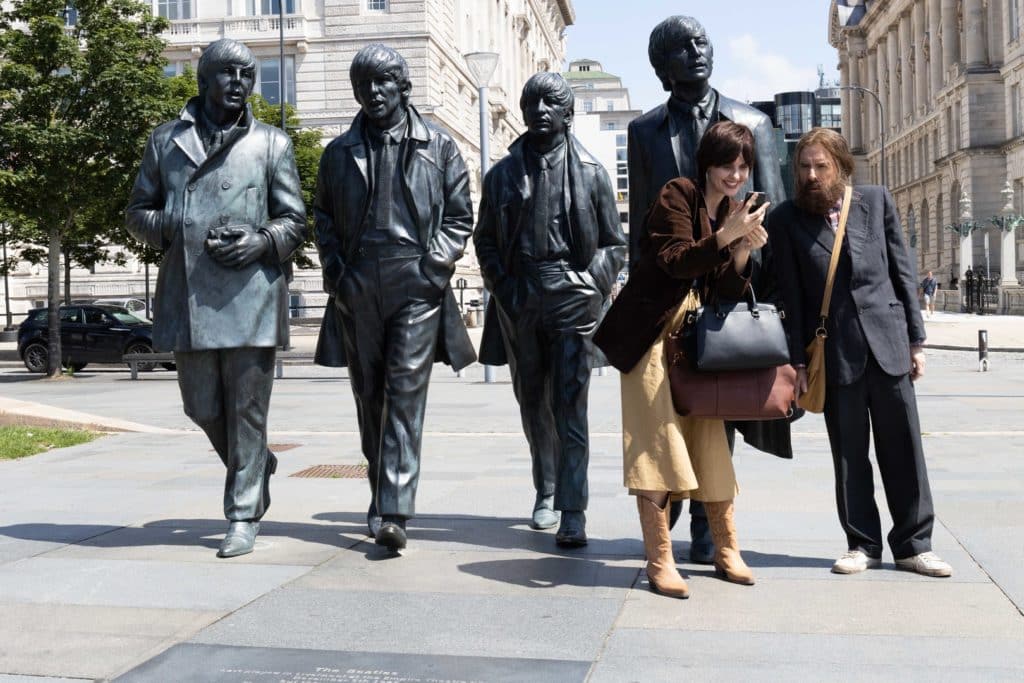 bolans-shoes-with-timothy-spall-next-to-beatles-statues-in-liverpool