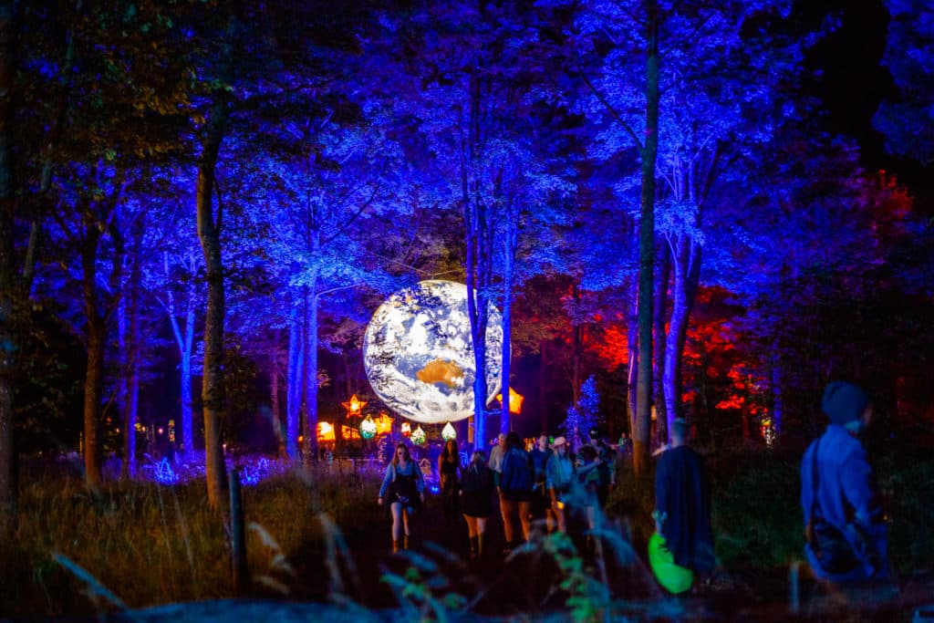 kendal-calling-2022-forest-with-giant-globe