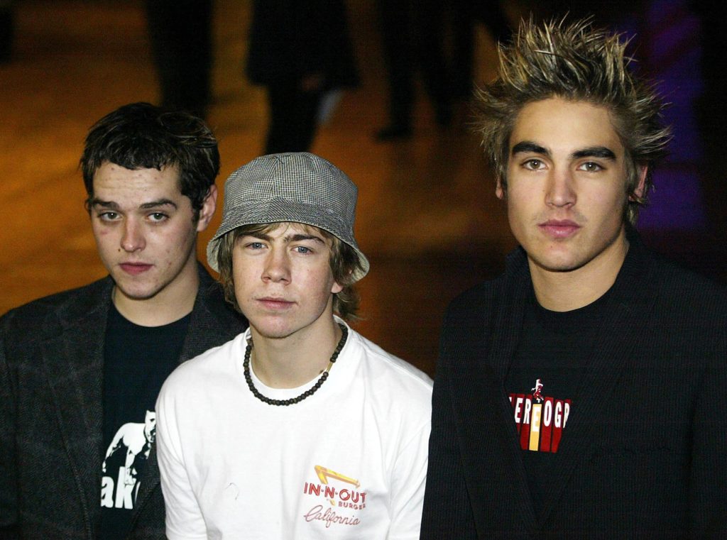 Boy pop-band 'Busted' arrive at the UK Gala Premiere of the film 'Lord of the Rings: Return of the King' at the Odeon Leicester Square in London 11 December 2003-but-are-now-coming-tmanchester-for-a-reunion-tour