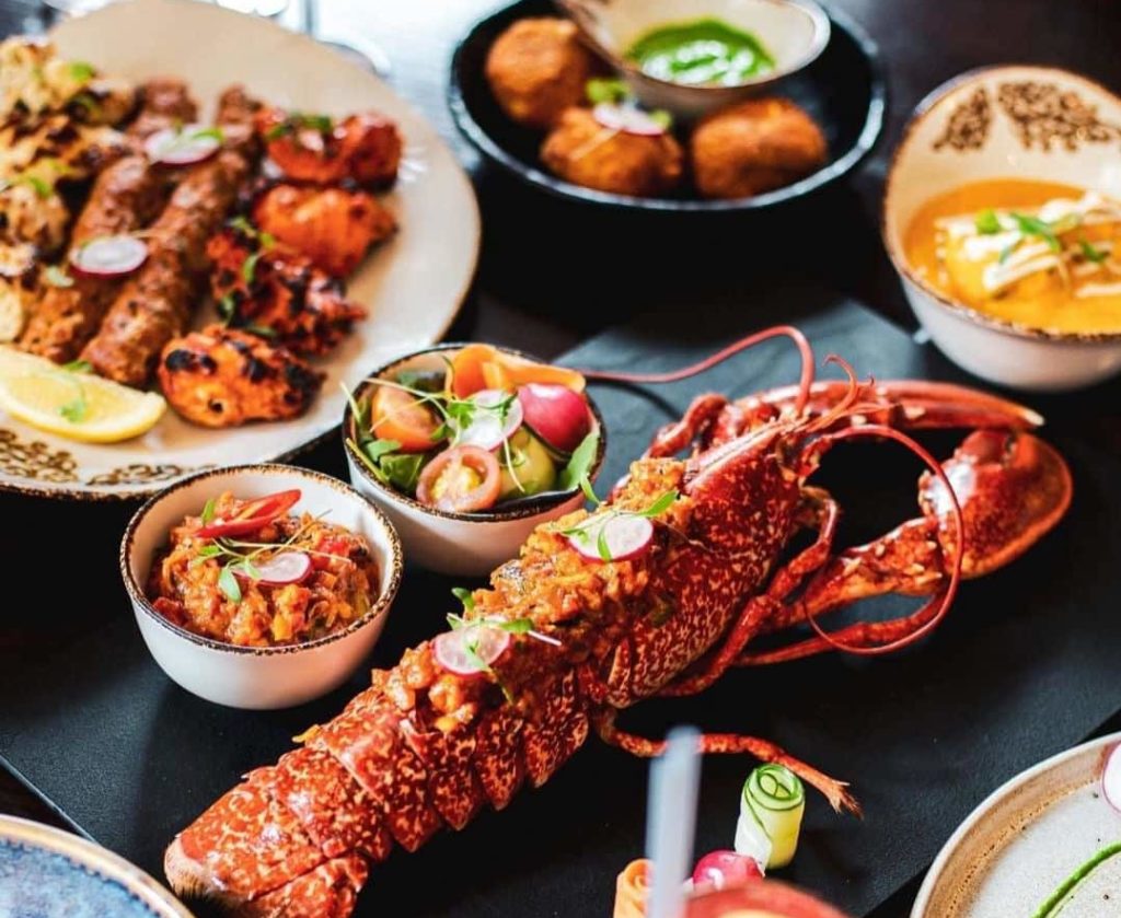 asha's-manchester-coronation-feast-with-lobster-centrepiece-and-selection-of-indian-dishes