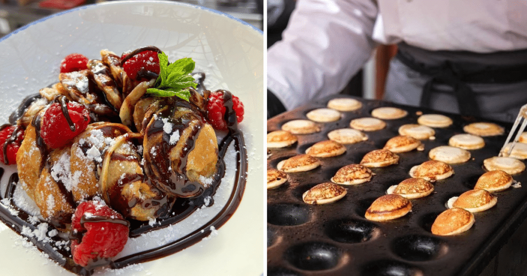 papa-dutch-mini-dutch-pancakes-with-chocolate-sauce-and-raspberry-person-flipping-mini-pancakes