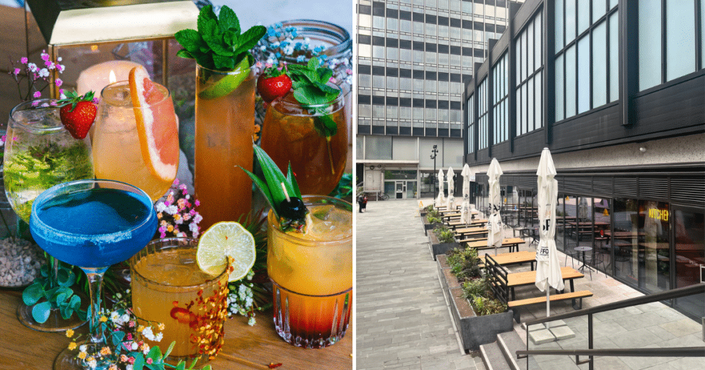summer-cocktails-terrace-with-seating-and-umbrellas-at-new-century-manchester