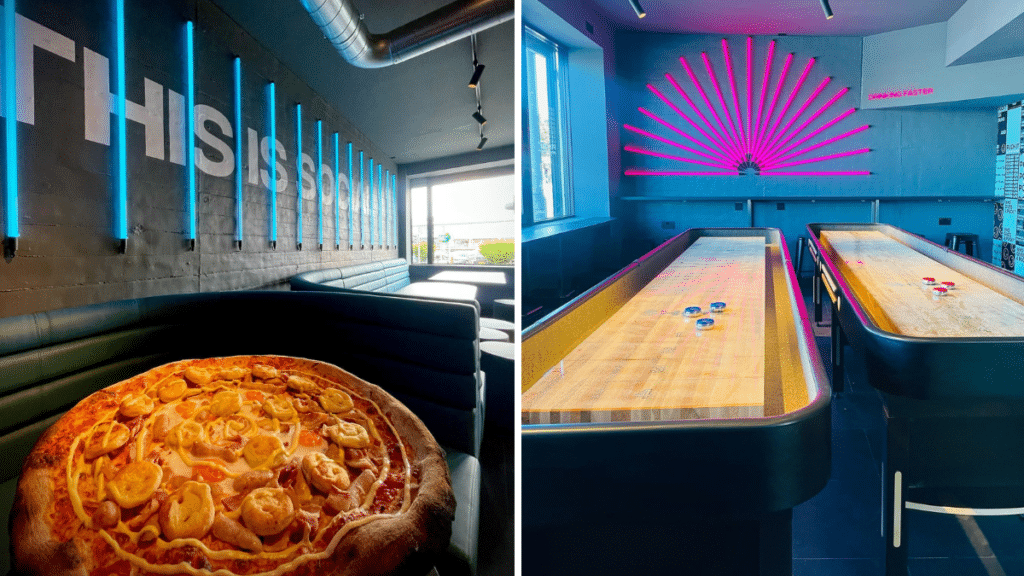 northern-social-pizza-topped-with-potato-smiley-faces-shuffleboard-tables