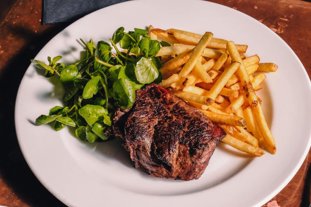 hawksmoor-steak-frites-with-watercress-[art-of-rail-strikes-dining-deal