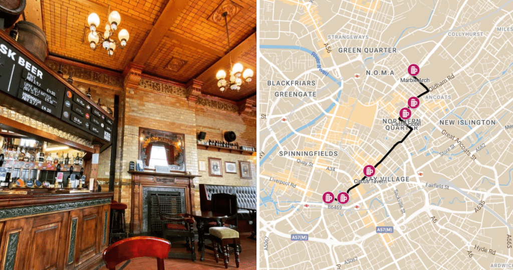 marble-arch-pub-manchester-map-walking-route