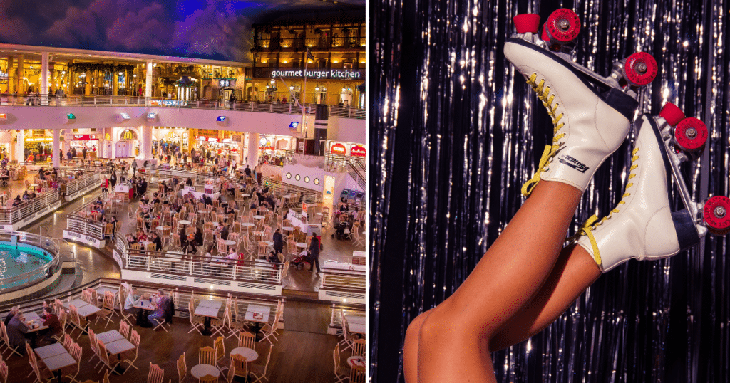 trafford-centre-the-orient-roller-skates-with-disco-decorations-in-background