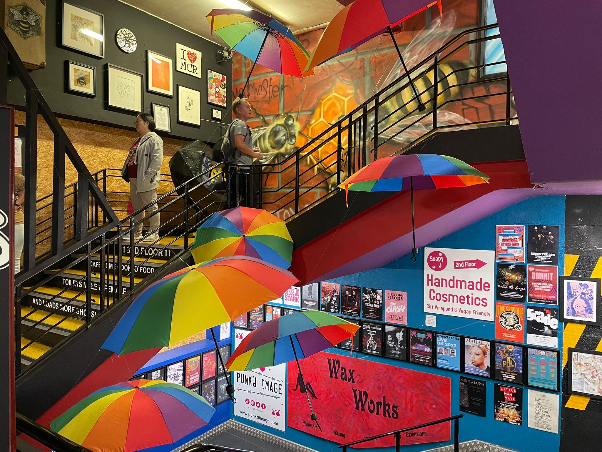 afflecks-rainbow-umbrellas-stairwell-pride