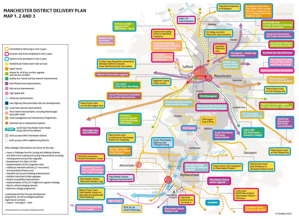 tfgm-transport-delivery-plan-2021-26-map-of-greater-manchester-showing-metrolink-lines-extended