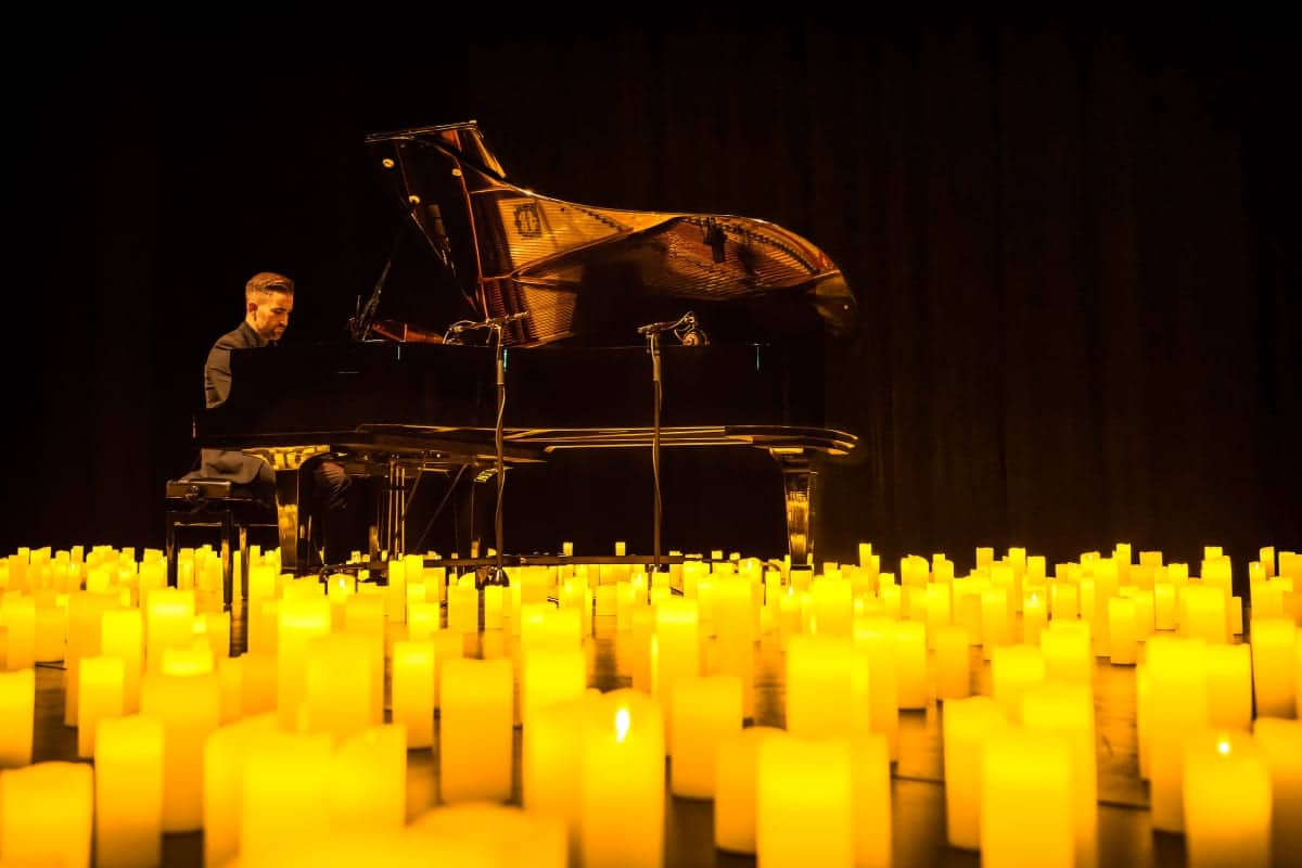 A pianist performing at a Candlelight concert